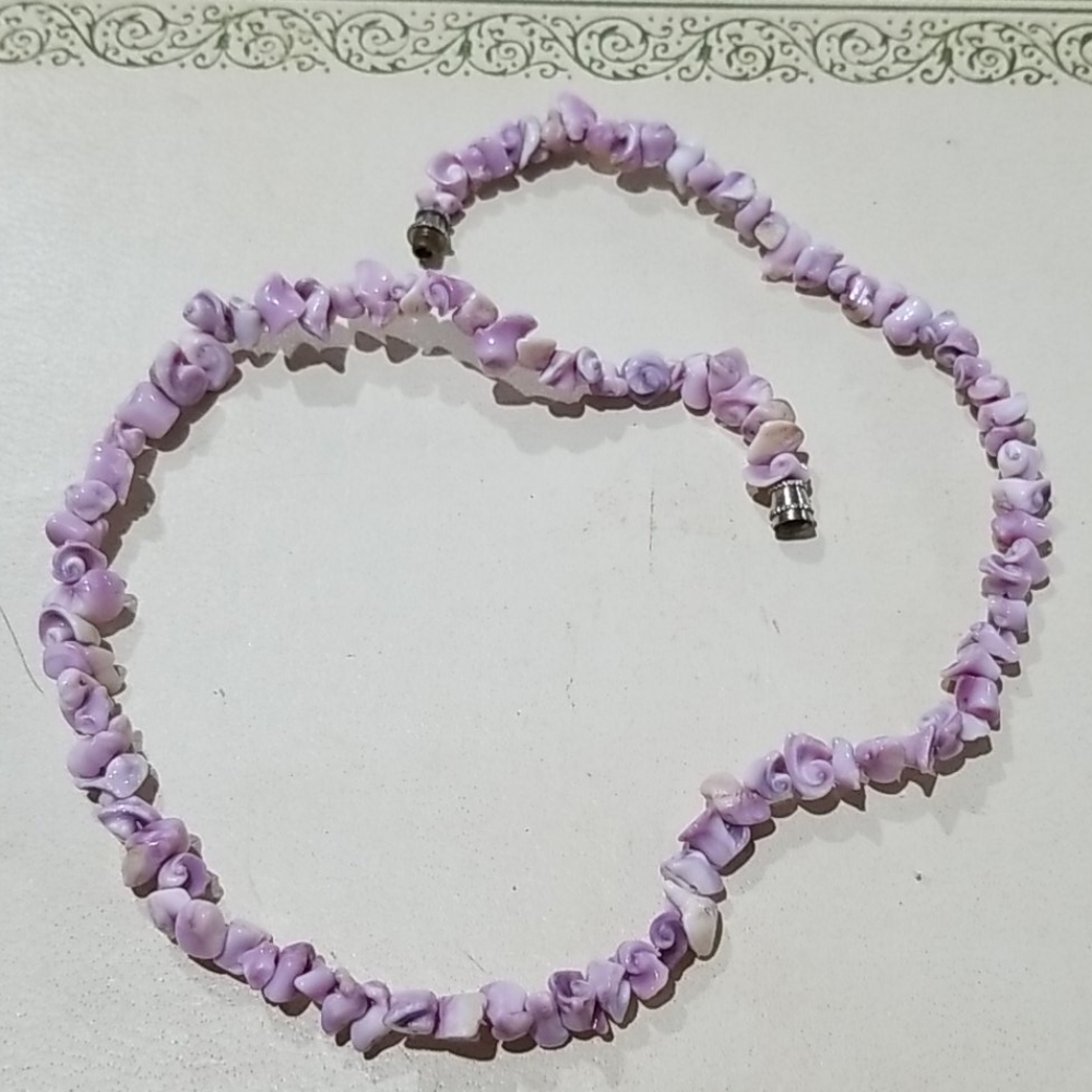 Purple coral necklace